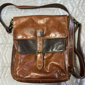 🇨🇦 Milo Ninetta Dual Colour Brown Genuine Leather Crossbody Messenger Bag